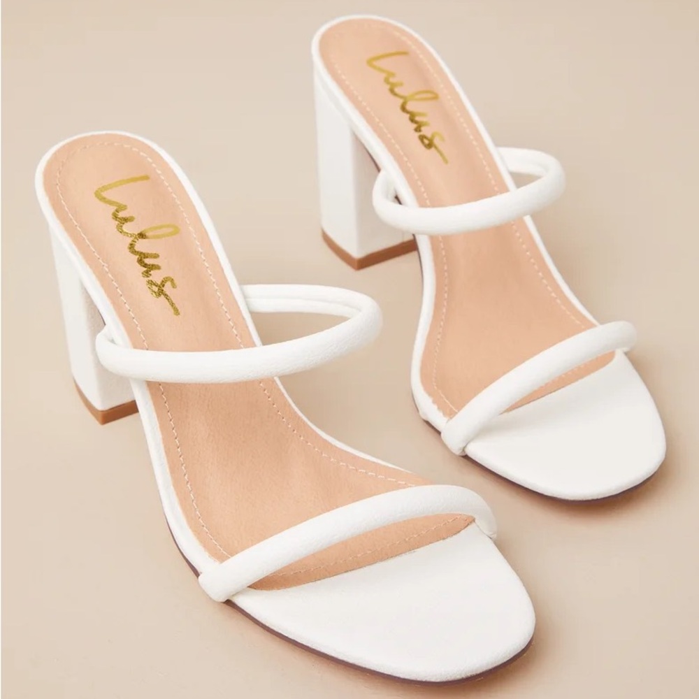 Addien White High Heel Sandals by Lulus
